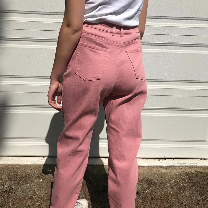 Модные розовые брюки с принтом огненного пламени женские повседневные длинные