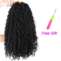 18 inch synthetic faux locs with curly crochet braids hair river locs passion twist crochet braiding hair extensions for women