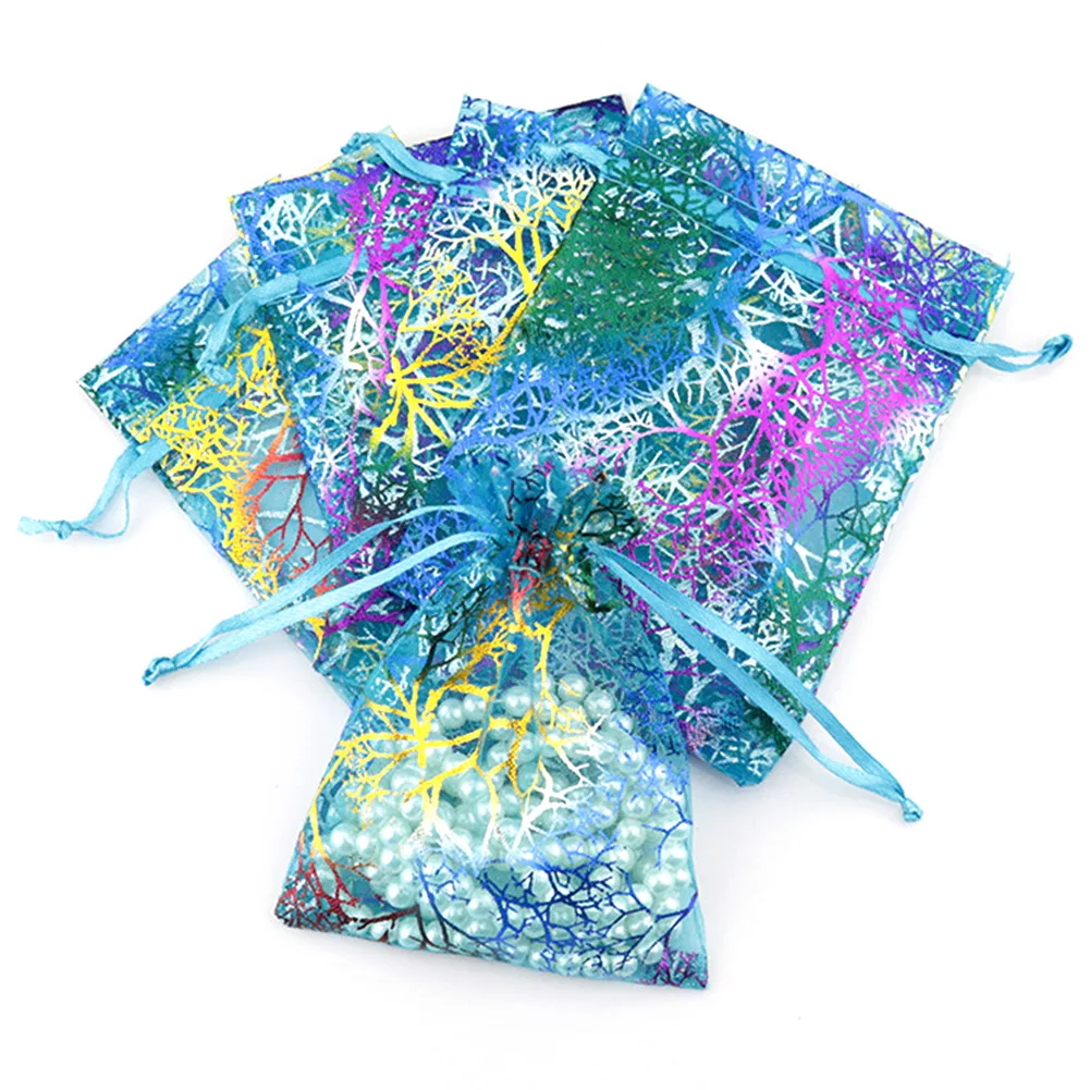 12x9 см модные милые подарочные мешочки из органзы Ювелирные изделия Органайзер