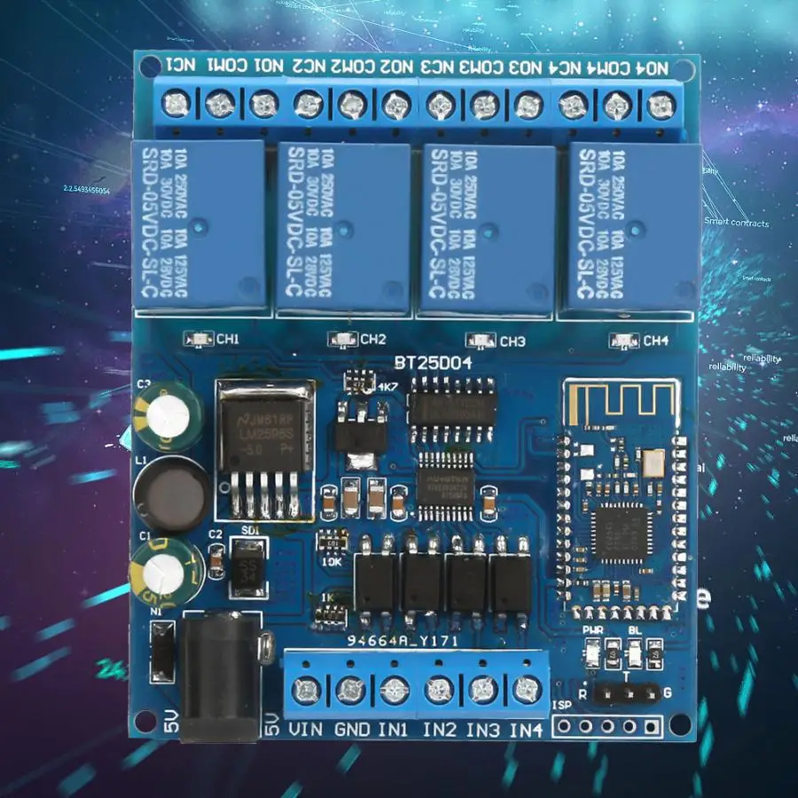 4 канальный Многофункциональный модуль управления беспроводной релейный