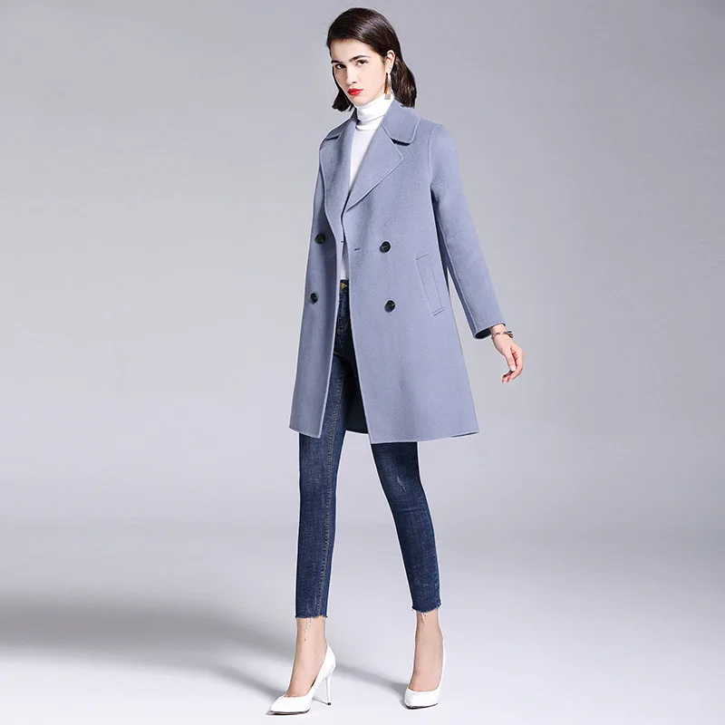 BURDULLY классическое пальто кашемировое шерстяное женское волнистое на зиму