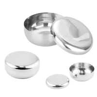 korean stainless steel rice bowl dish traditional bowl with lid childrens anti drop bowl soup food container heat resistant tray