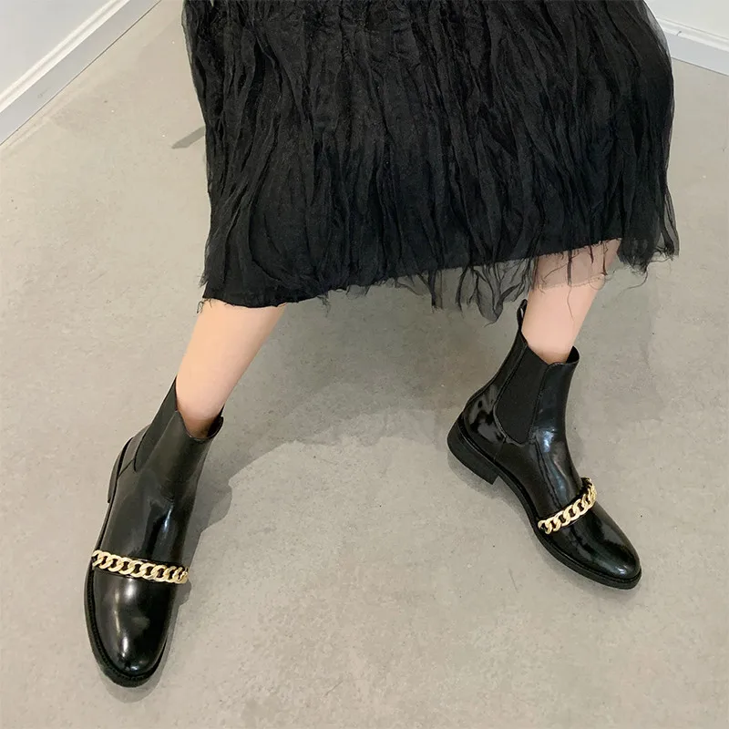 

FEDONAS Metal Decoration Chelsea Boots For Women Genuine Leather Fashion Winter Shoes Woman Party Working Women Ankle Boots