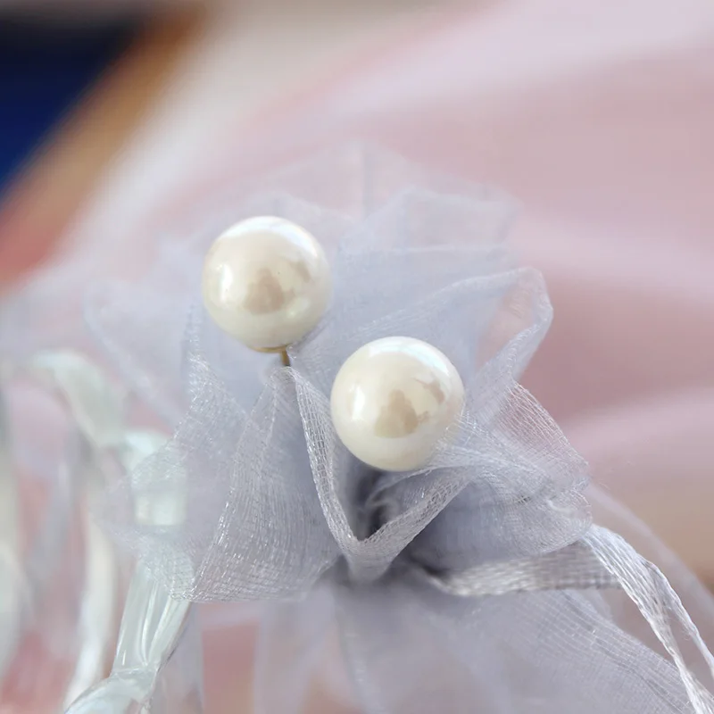 Женские классические серьги гвоздики SANSUMMER простые с жемчугом в корейском и