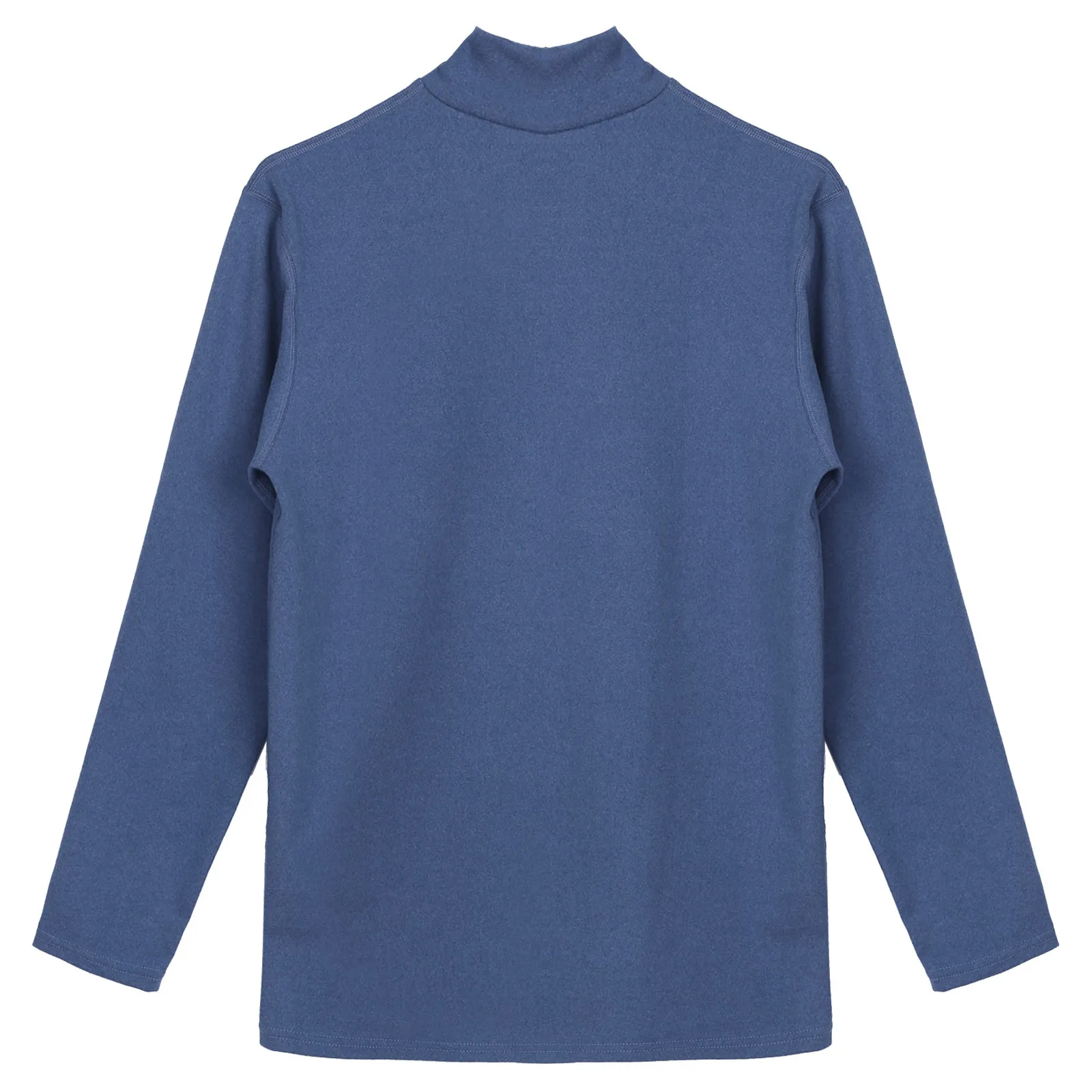 Autumn Winter Solid Color Thermal Underwear Tops Men's Base Layer Shirt Long Sleeve Turtleneck Stretchy Warm Undershirt for Male