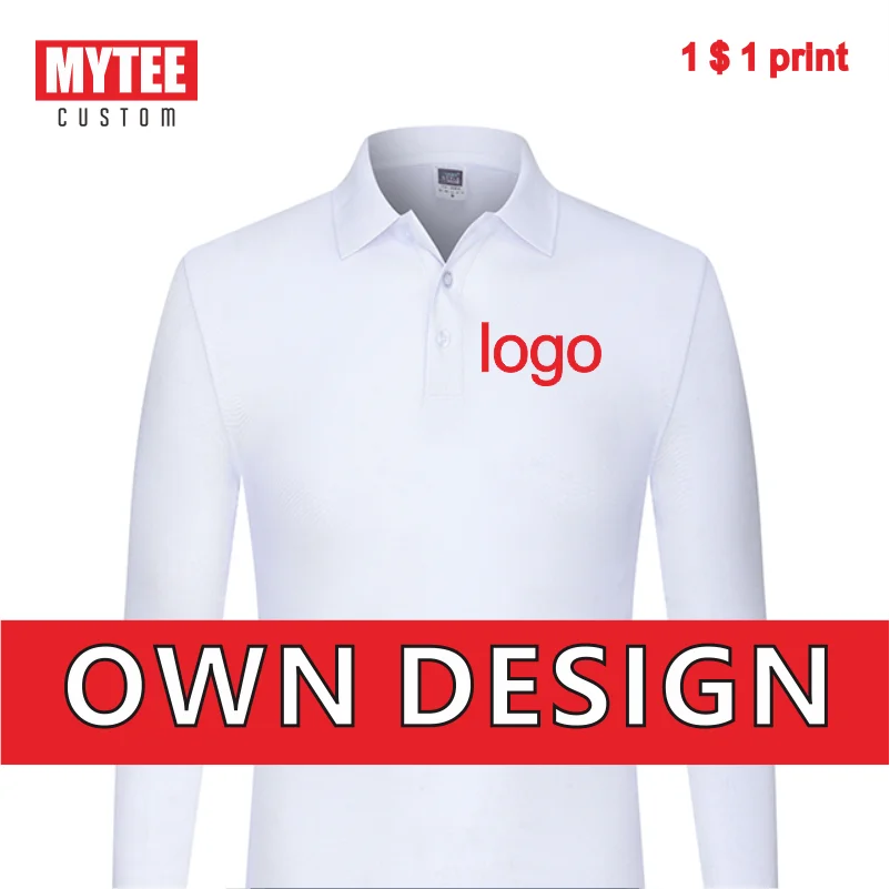 Осенняя мужская и женская рубашка-поло MYTEE с длинным рукавом вышивкой