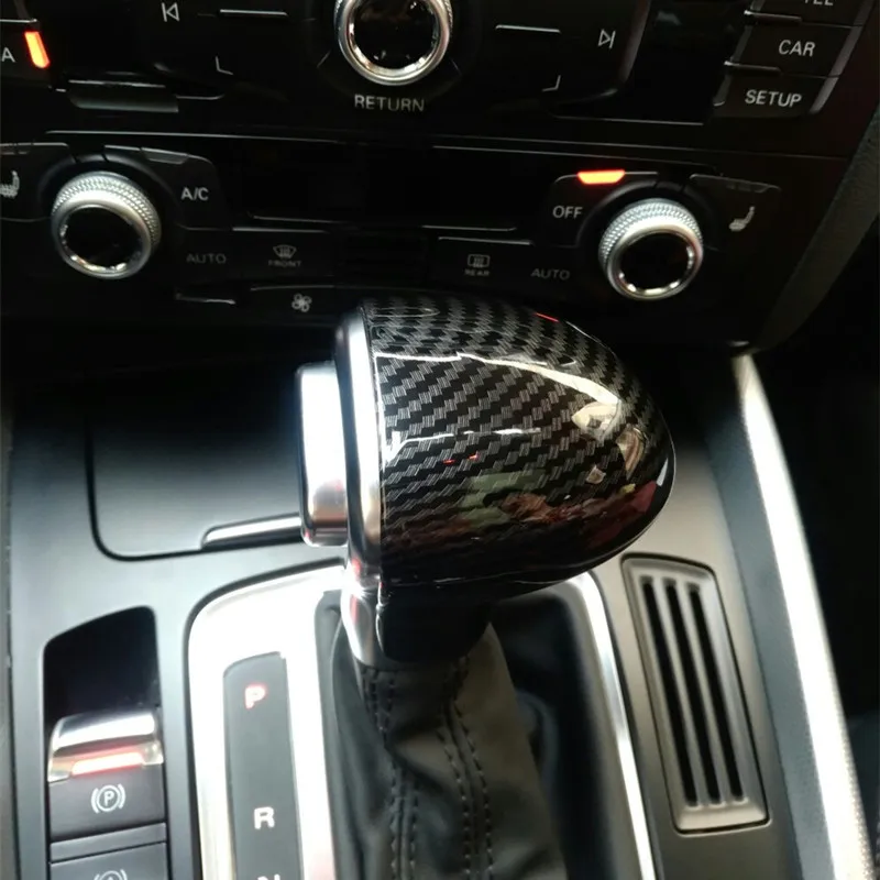 

Car Styling Console Gearshift Handle Head Frame Cover Carbon Fiber Sticker For Audi A4 B8 B9 A5 A6 A7 Q7 Q5 Interior Accessories