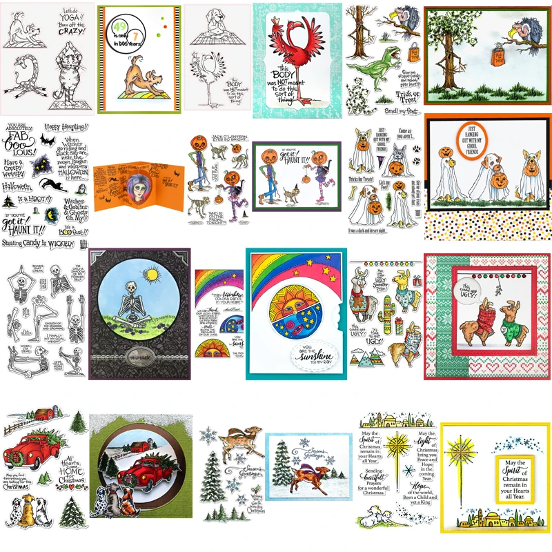 Хэллоуин Рождество животные автомобиль прозрачный силиконовый штамп/печать для