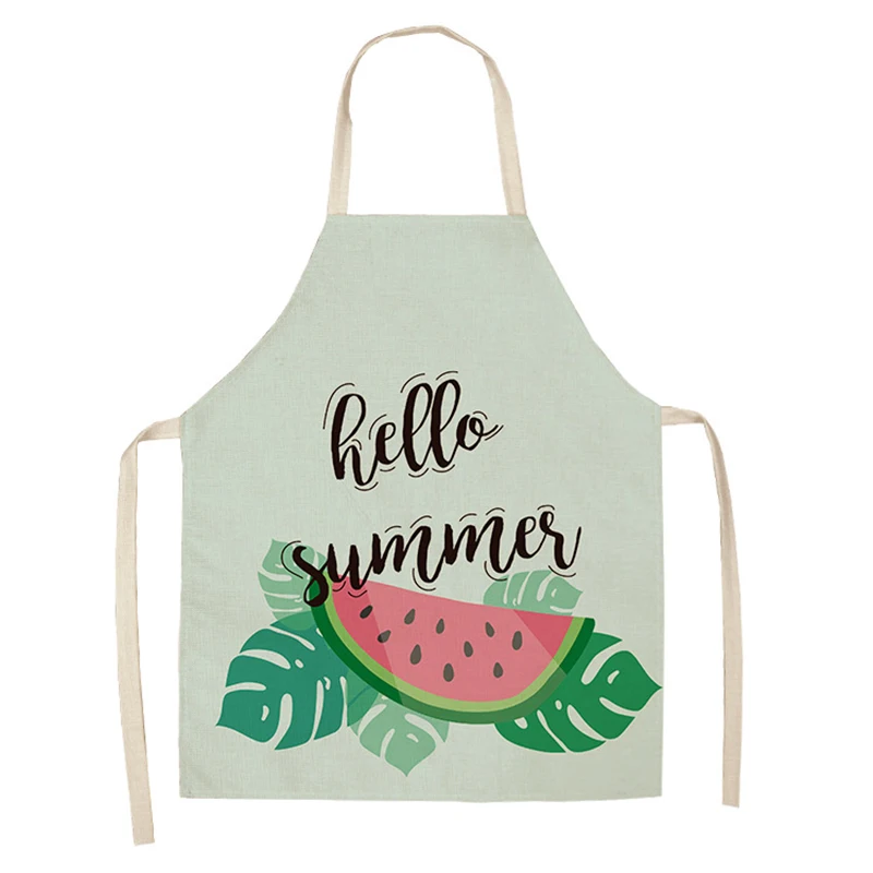 Senyue 1Pcs Kitchen Apron Printed Sleeveless Cotton Linen Aprons for Men Women Home Cleaning Tools aprons woman | Дом и сад