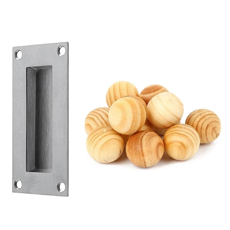 

10Pcs Lavender Camphor Repellent Wardrobe Clothes Drawer & 1Pcs Flush Recessed Sliding Door Pull Handle Stainless Steel