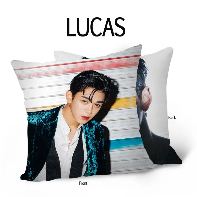 Kpop SuperM Jopping Double Sides Pillow Case Pillow Soft Chair Cushion KAI LUCAS TAEMIN TAEYONG BAEKHYUN TEN MARK - Цвет: LUCAS