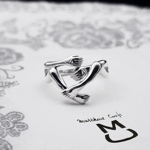 Новинка кольцо для обнимания с резьбой Романтическая любовь навсегда регулируемое кольцо для обнимания пары модные ювелирные изделия ко Дню Святого Валентина