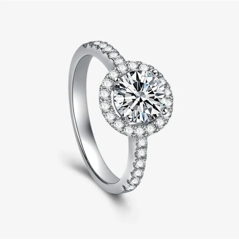 

YVV28 925 pure silver proposal ring women's Zircon wedding ring for men and women