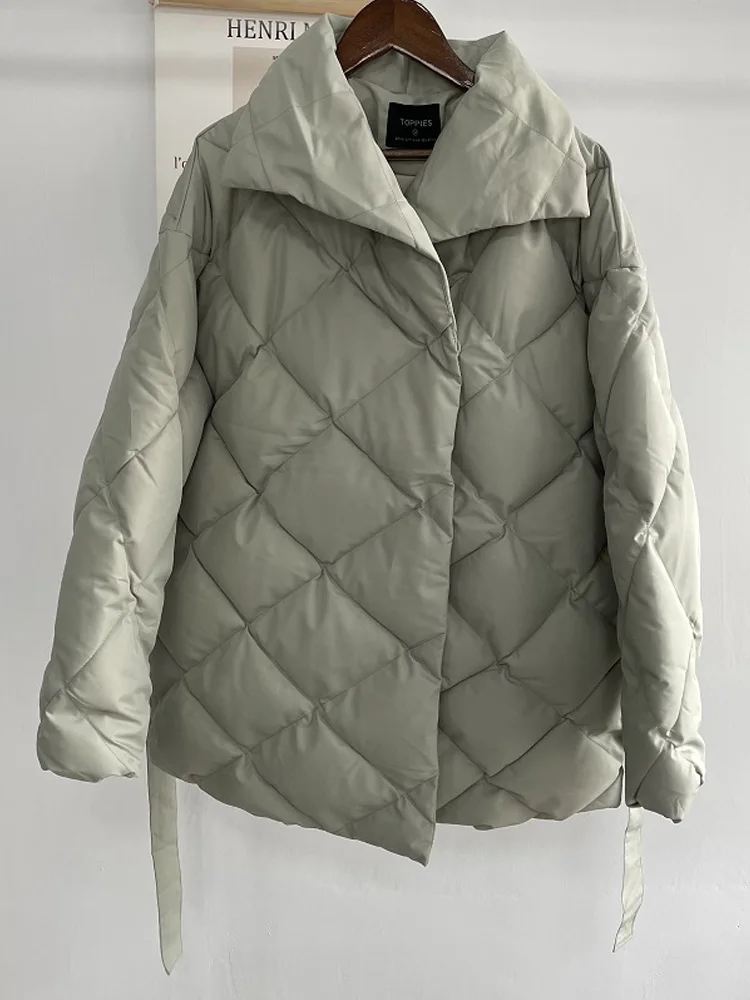 Пальто Toppies женское на осень-зиму пуховая куртка корейские женские парки с поясом