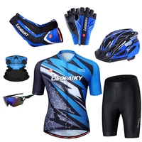 cycling set men pro team racing bike tights compression short sleeve bicycle clothing mtb wear summer quick drying ultra light