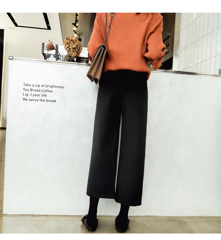 Брюки женские шерстяные широкие толстые свободные штаны универсальные