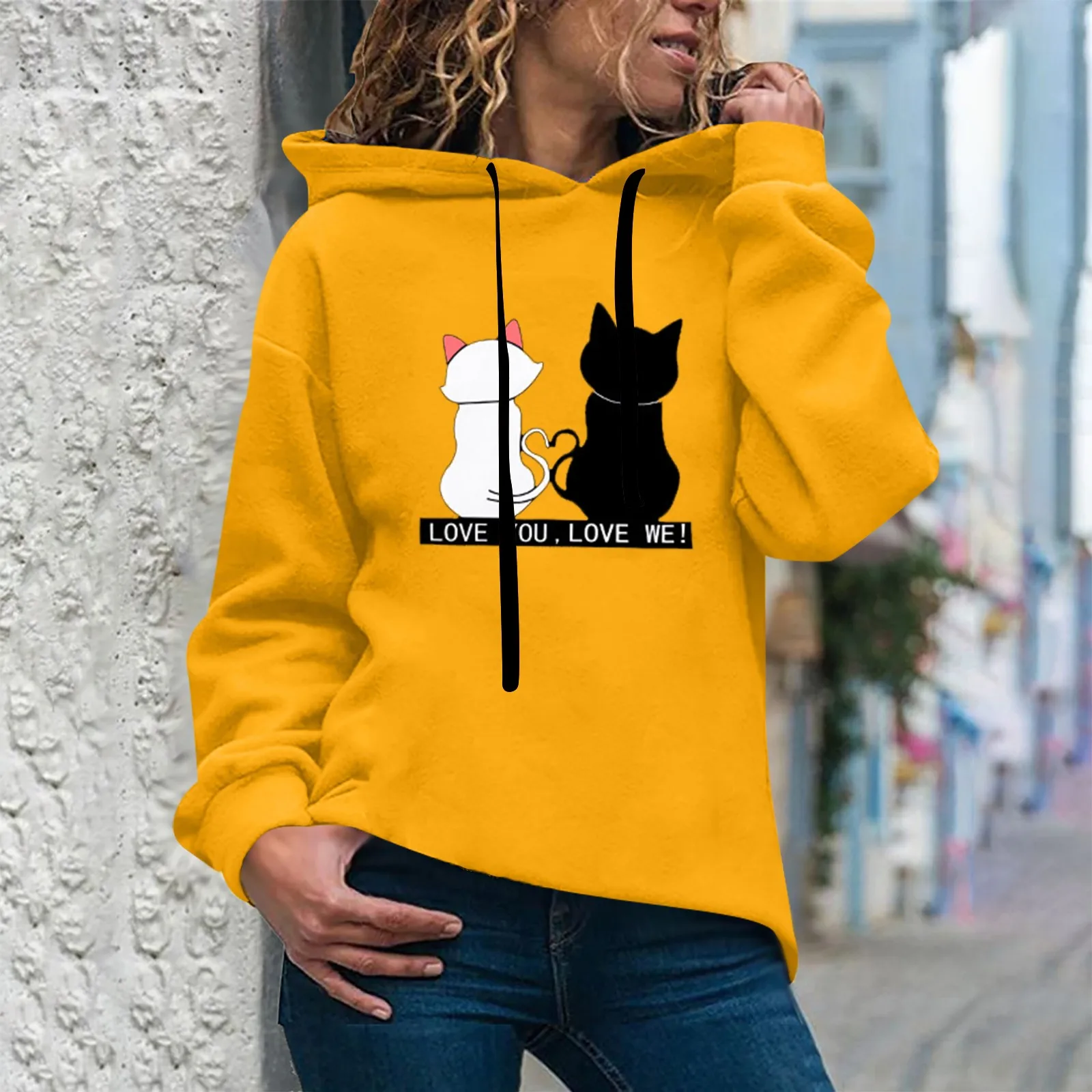 Fashion Women Sweatshirt Casual Winter Spring Long Sleeve Cute Cats Print hoodies Sweatshirt Tops ropa mujer толстовка женская