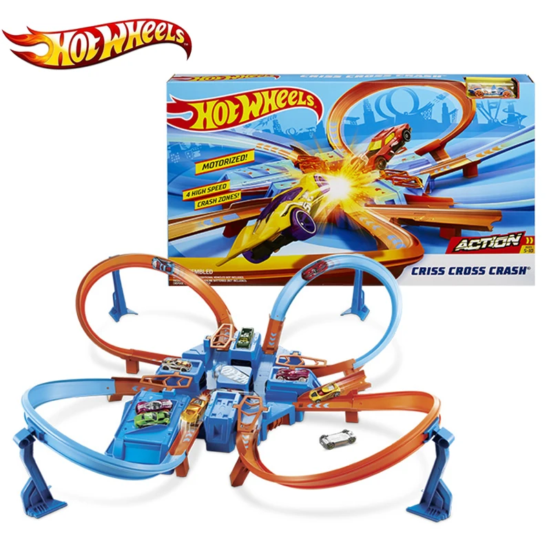 Hot Wheels Roundabout Track Toy Square City Miniature Car Model Toys For Children Classic Kids Carros Brinquedos Educativo |