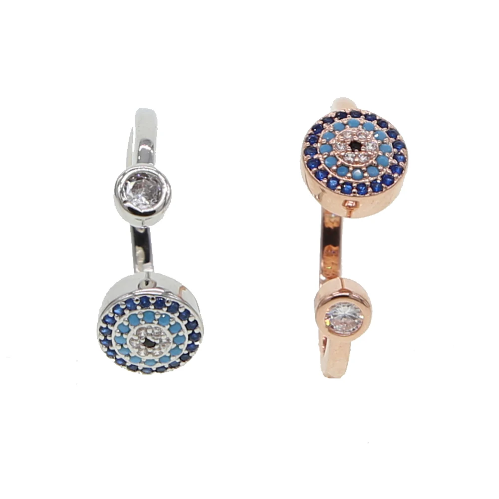 Роскошное Новое серебряное розовое золото цвет микро проложить СГЛАЗА CZ