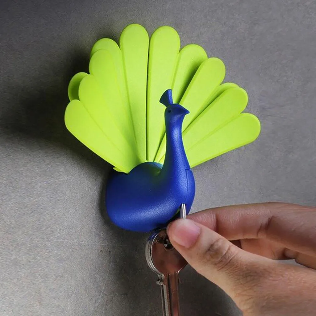 Милые животные многофункциональный крючок Брелок висячий Павлин открытая форма