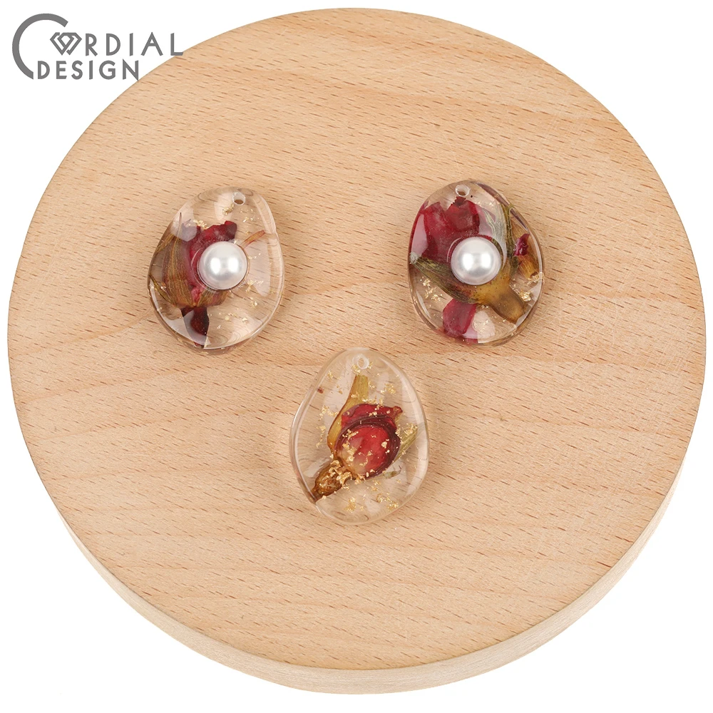 

Cordial Design 50Pcs Earrings Accessories/Charms/DIY Making/Hand Made/Dried Flower In Resin Beads/Jewelry Findings & Components