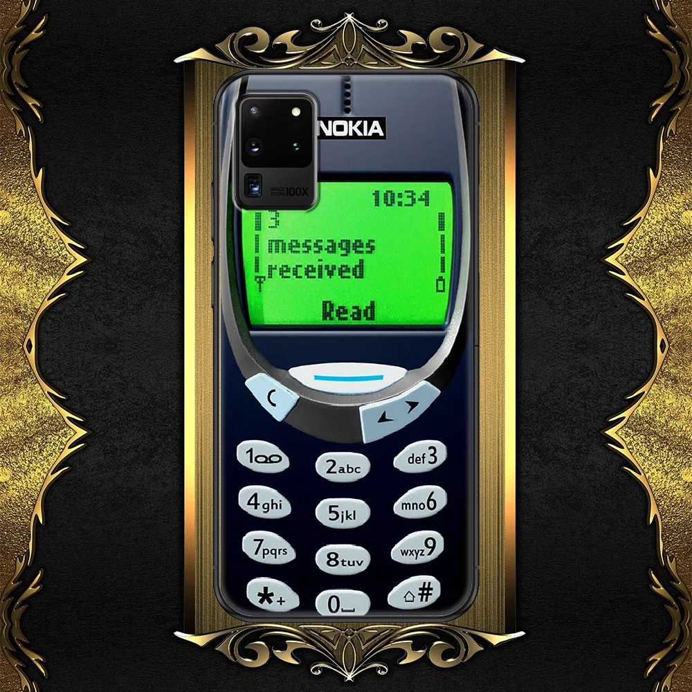 

Nokias Retro Old Brand Phone case For Samsung Galaxy Note 4 8 9 10 20 S8 S9 S10 S10E S20 Plus UITRA Ultra black art Etui soft