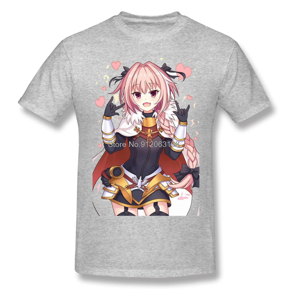 Мужская футболка FGO Fate Grand Order The Holy Grail War Games черная Astolfo футболки из чистого хлопка