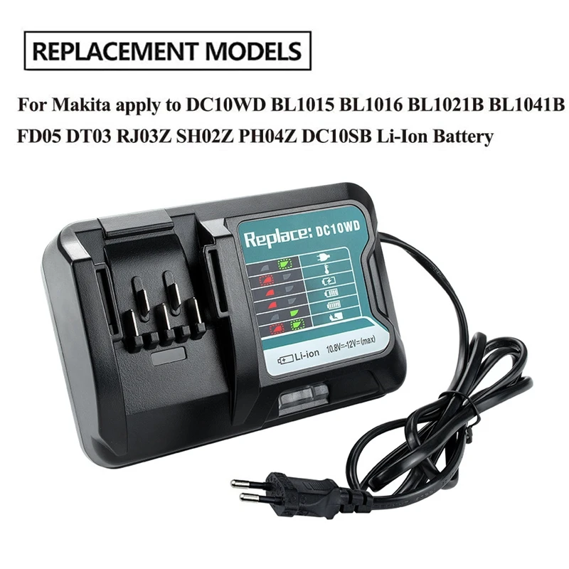 DC10WD литий Батарея Зарядное устройство для MAKITA 10 8 V 12V BL1015 BL1016 BL1021B BL1041B FD05 DT03 RJ03Z SH02Z