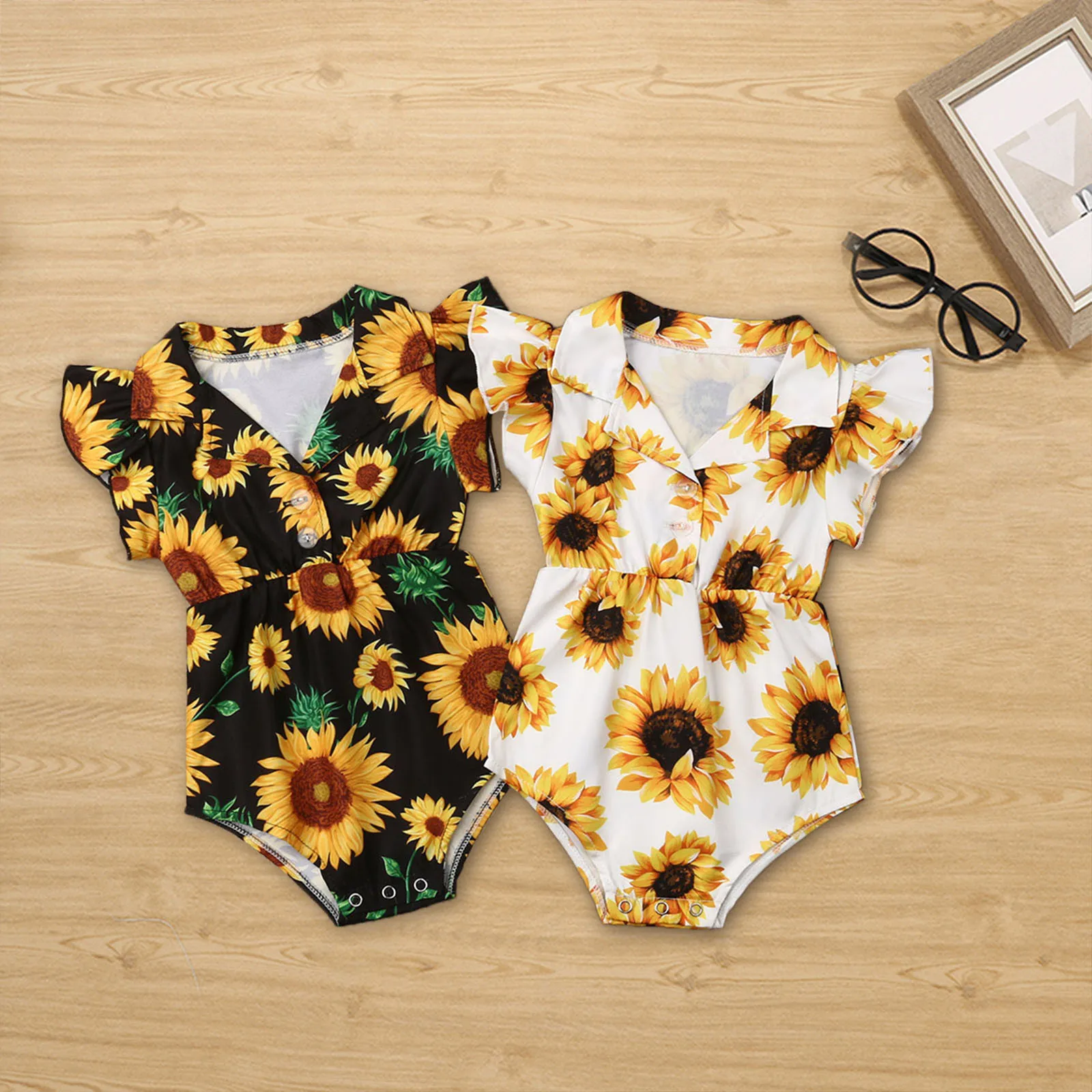 

Newborn Infant Baby Girls Fly Sleeve Floral Print Romper Bodysuit Outfits Summer Newborn Baby Girl Clothes ropa bebe niÃ±a