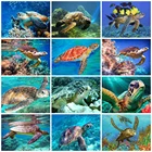 Алмазная мозаика 5D HUACAN в виде черепахи, животное для творчества, полная вышивка, наборы для вышивки крестиком, хобби