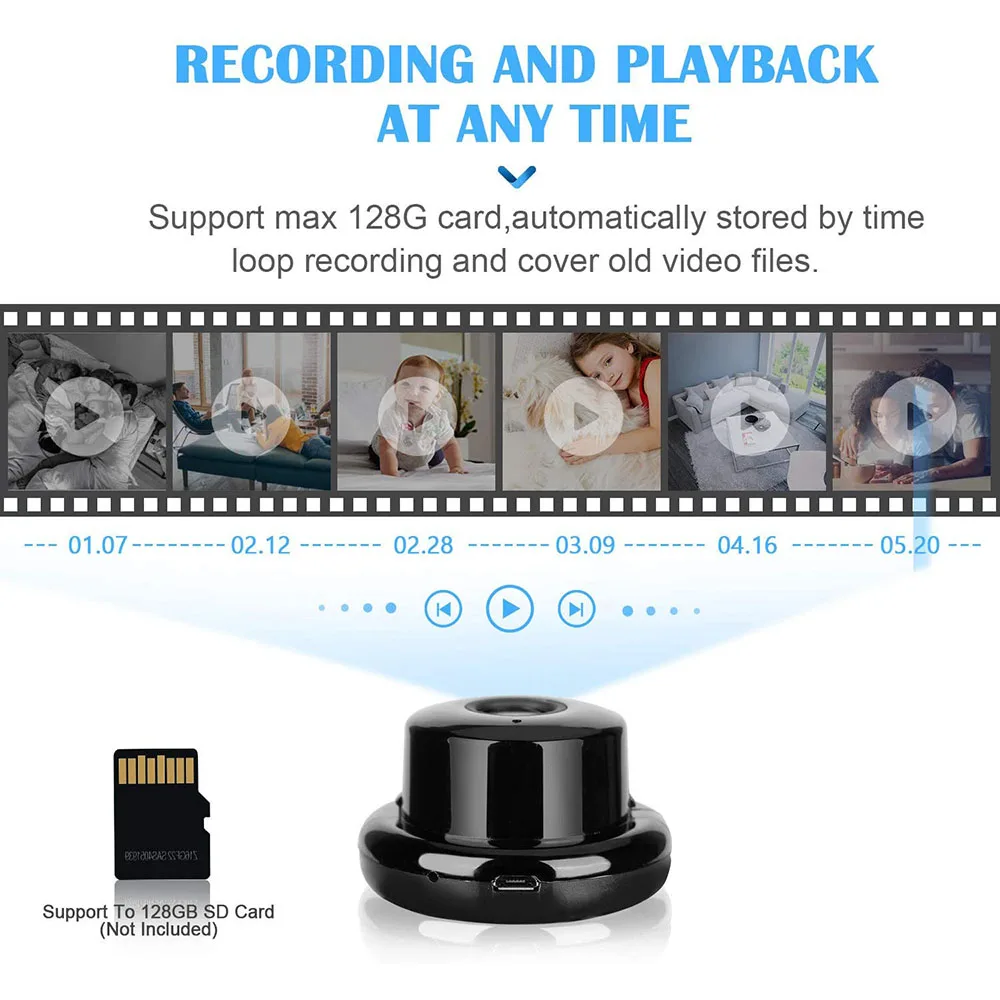 Беспроводная мини камера HD с Wi Fi IP ночное видение для умного дома