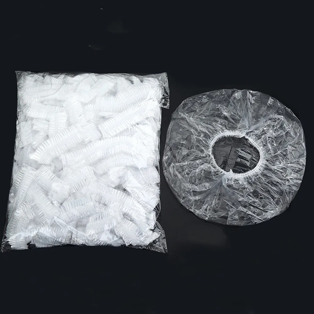 

100pcs Disposable Plastic Waterproof Ear Protector Cover Caps Salon Hairdressing Dye Shield Protection Shower Caps