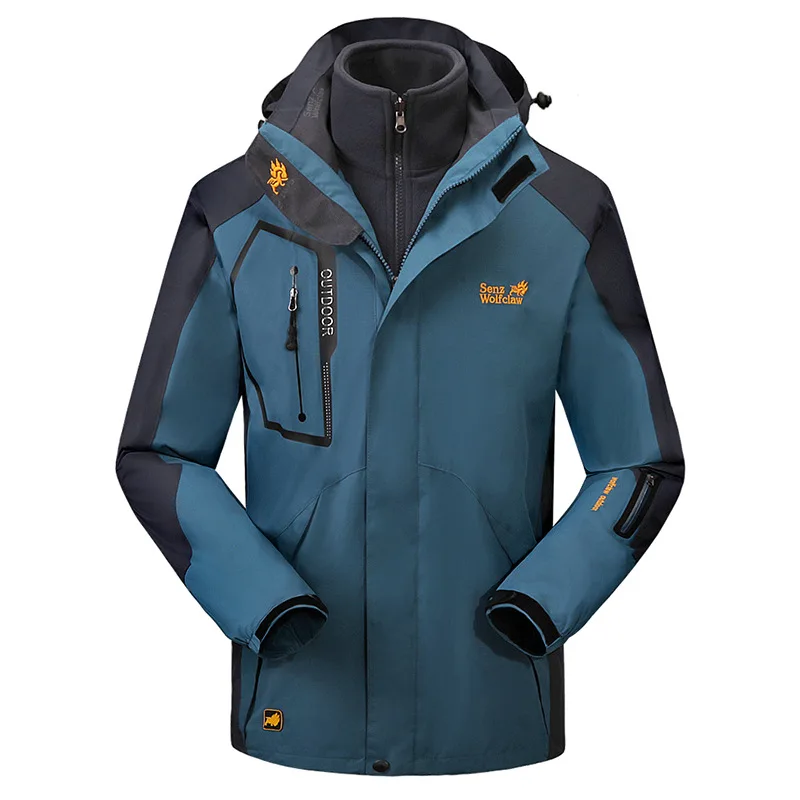 Мужская и женская зимняя ветровка с флисовой подкладкой капюшоном|Походные