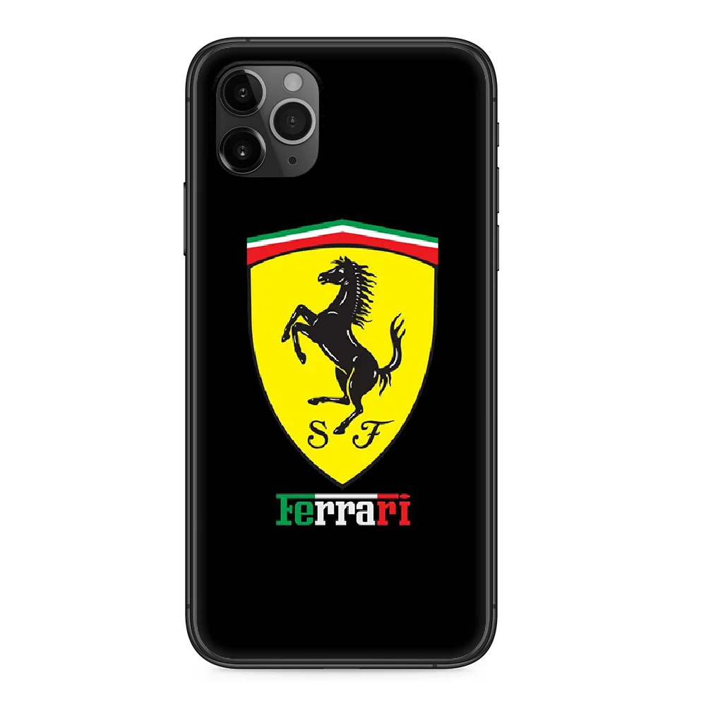 

sports car Ferrari logo horse Phone case For iphone 4 4s 5 5S SE 5C 6 6S 7 8 plus X XS XR 11 PRO MAX 2020 black cell cover soft
