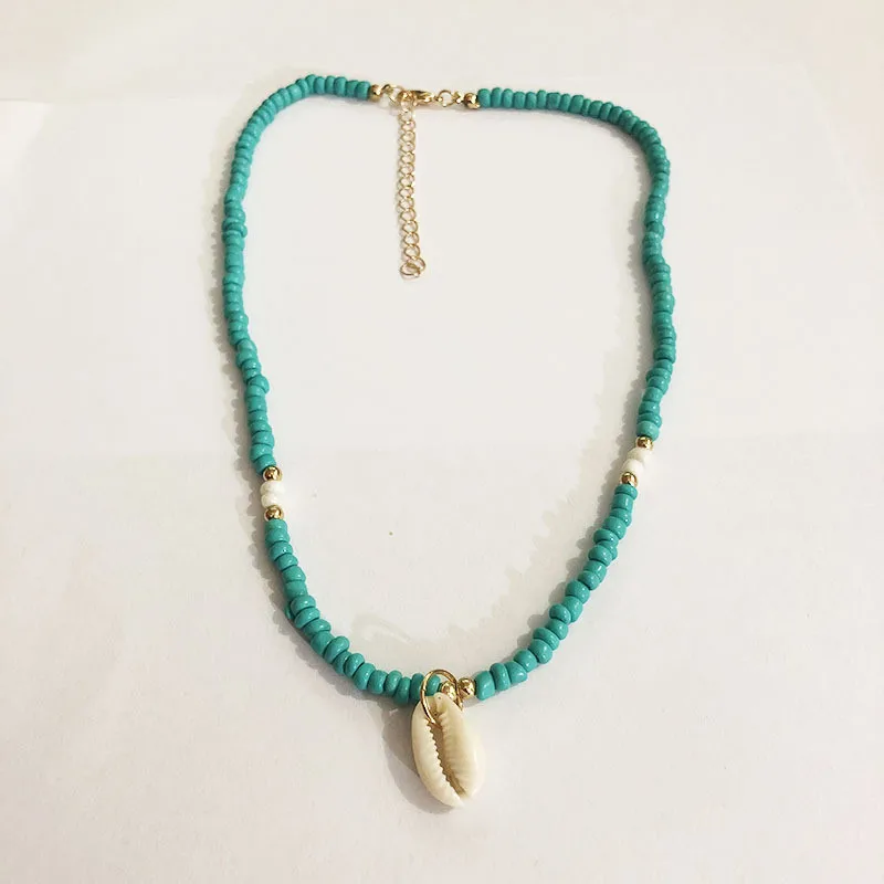 Ожерелье-чокер Adolph Extendy в богемном стиле с зелеными ракушками ожерелье