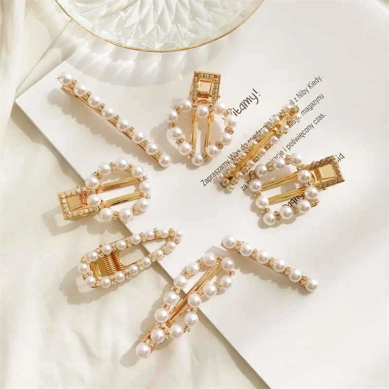 

Fashion Natural Pearl Hair Clips Women Hair Barrette Fashion Hairpins Snap Barrettes Trendy Handmade Hair Styling Accessories