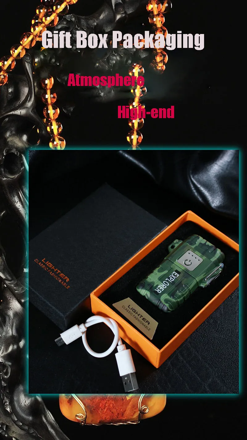 Крест двойной Arc Зажигалка Сенсорный Водонепроницаемый USB зарядка зажигалка зажигалки для сигарет на открытом воздухе кемпинга артефакт принадлежности для курения