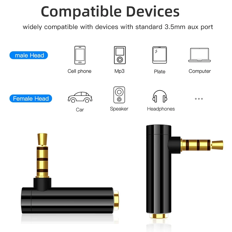 3 5 мм вывода адаптер прямоугольный разъем (под углом 90 градусов) четыре секции