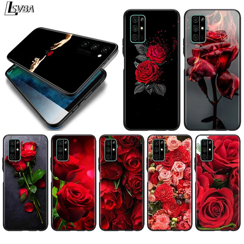 

Silicone Cover Beautiful Red Roses for Huawei Honor 30 20S 20 10i 9S 9A 9C 9X 8X 10 9 Lite 8A 7C 7A Pro Phone Case