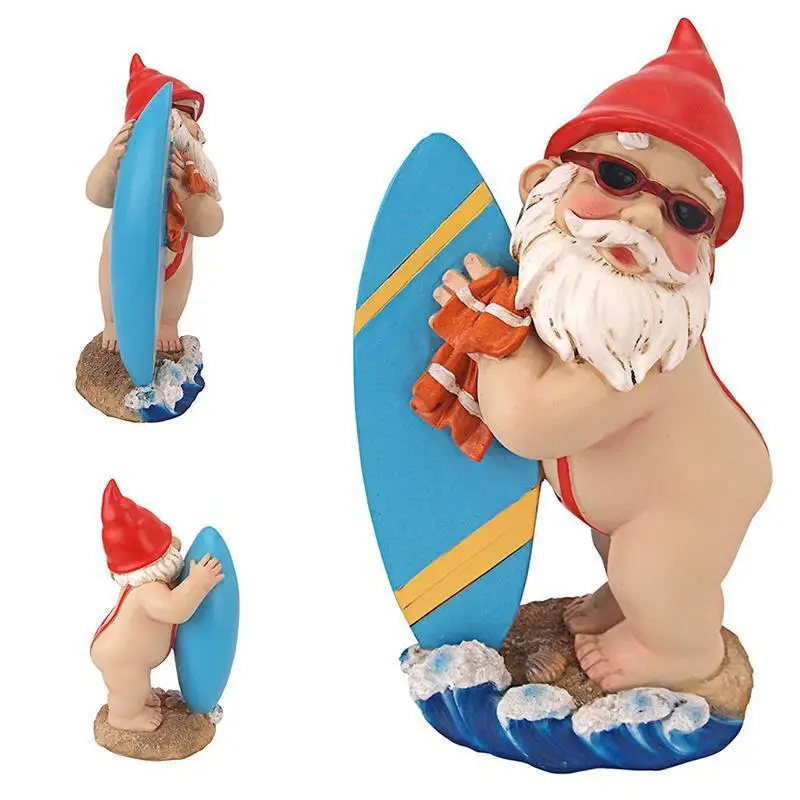 

Surfing Santa Claus Figurine ornaments Room Decor dwarf resin statue garden decoration crafts Home Decorations Christmas gifts