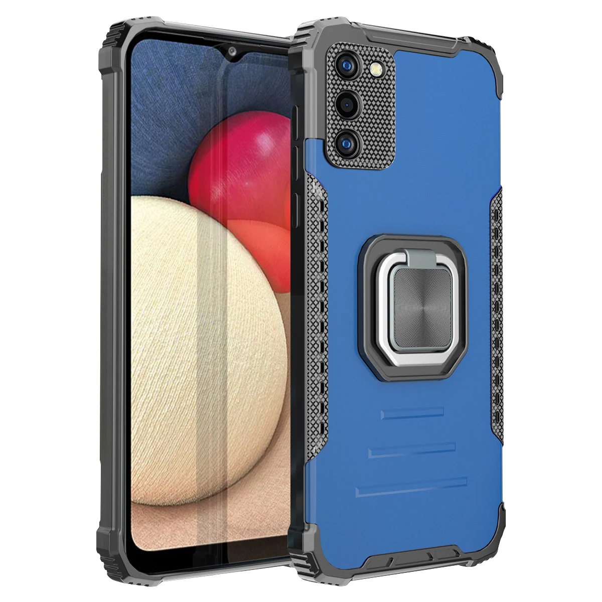 

Phone Case For Samsung Galaxy M01S M01 M02 M10S M10 M11 Luxury Anti-fall Armor With Ring Bracket Vehicle Magnetic TPU Back Cover