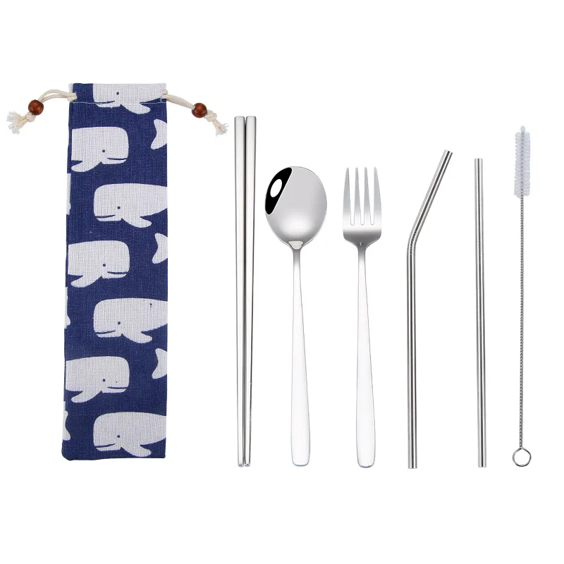 Лидер продаж набор столовых приборов из нержавеющей стали западные портативные