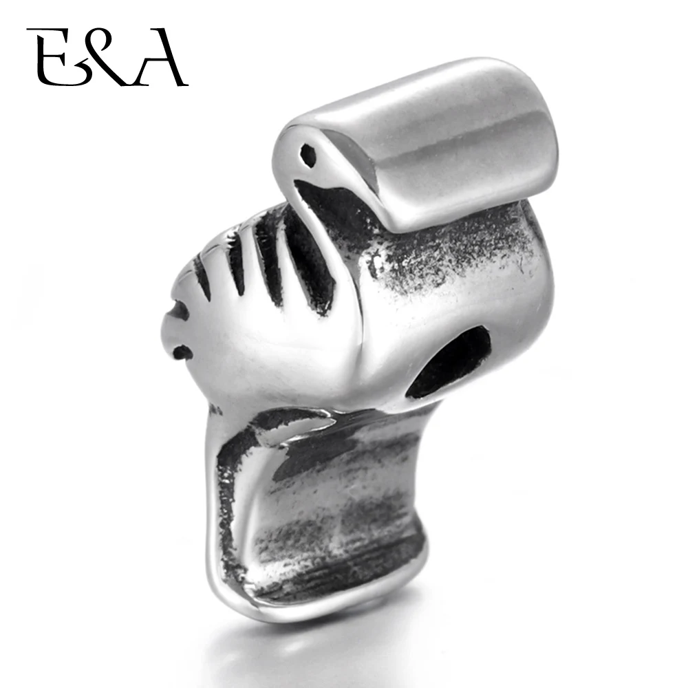 Бусины из нержавеющей стали с изображением фламинго 2 мм амулеты животными для