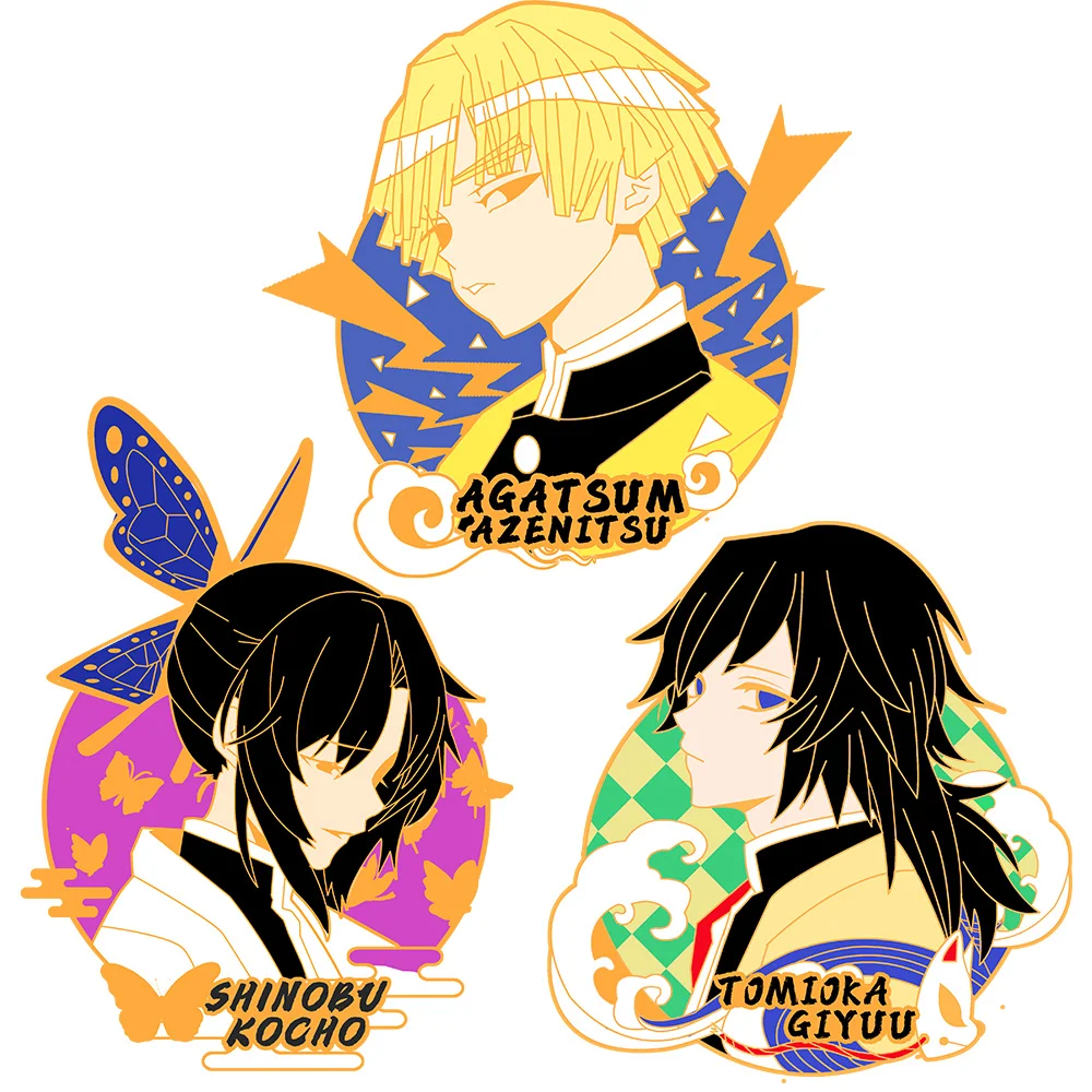 

Anime Demon Slayer Agatsuma Zenitsu Giyuu Cute Metal Badge Button Brooch Pin Cosplay Costume Decor Souvenir Props Xmas Gifts