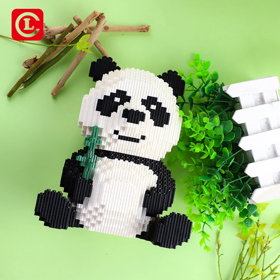 

3689Pcs+Micro Building Blocks Cute Cartoon 22cm Big Size Animal Panda Model DIY Mini Bricks Toys for Children Gifts 66007
