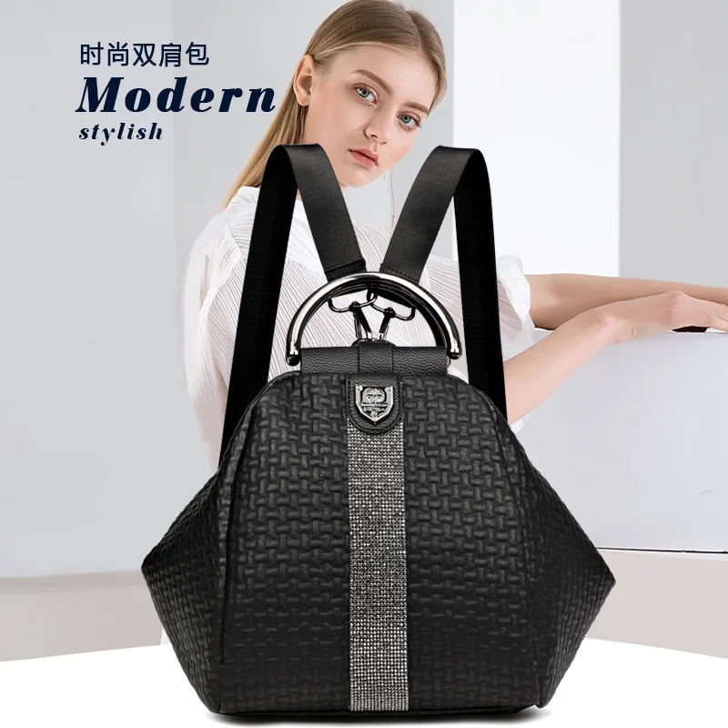 

Bag Female Diamond-encrusted Shoulder Bag Female Print Portable Personalized Shoulder Bag Travel Small Backpack Back Pack