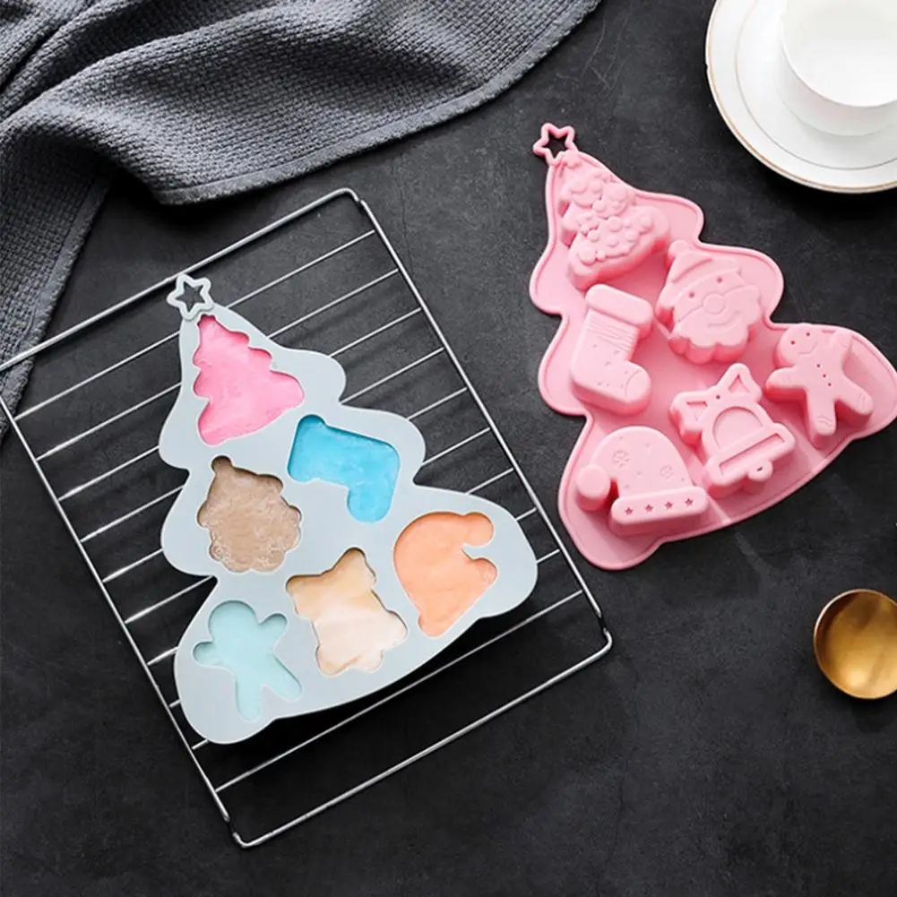 

Christmas Baking Molds DIY Non Stick Silicone Molds Fondant Candy Chocolate Cake Jelly Molds For Birthday New Year Party Decor