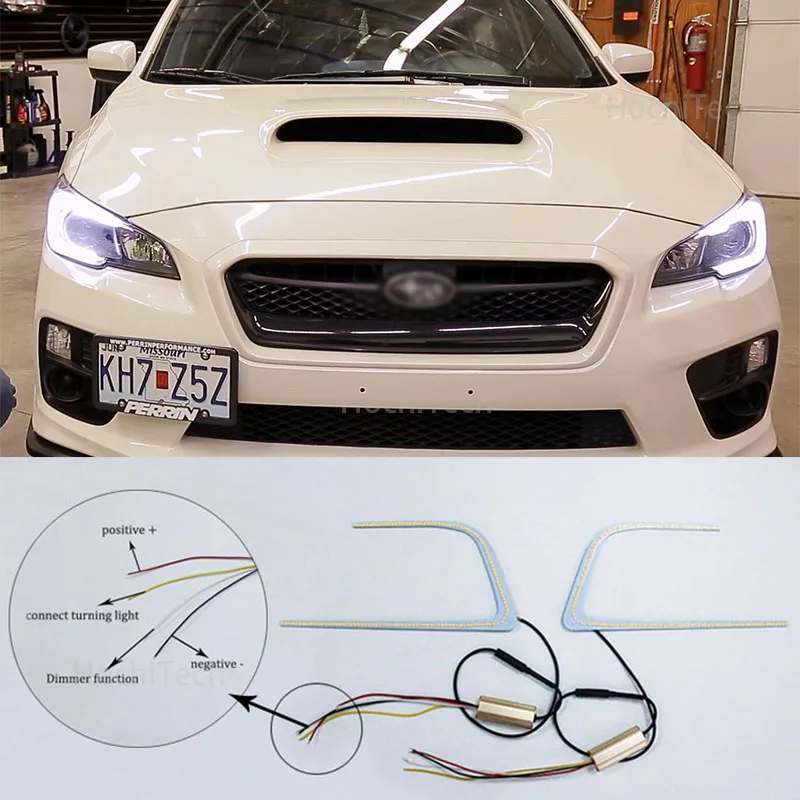 for Subaru Legacy WRX STI 2015-2018 car styling LED Daytime running light with dimmer and yellow turning light