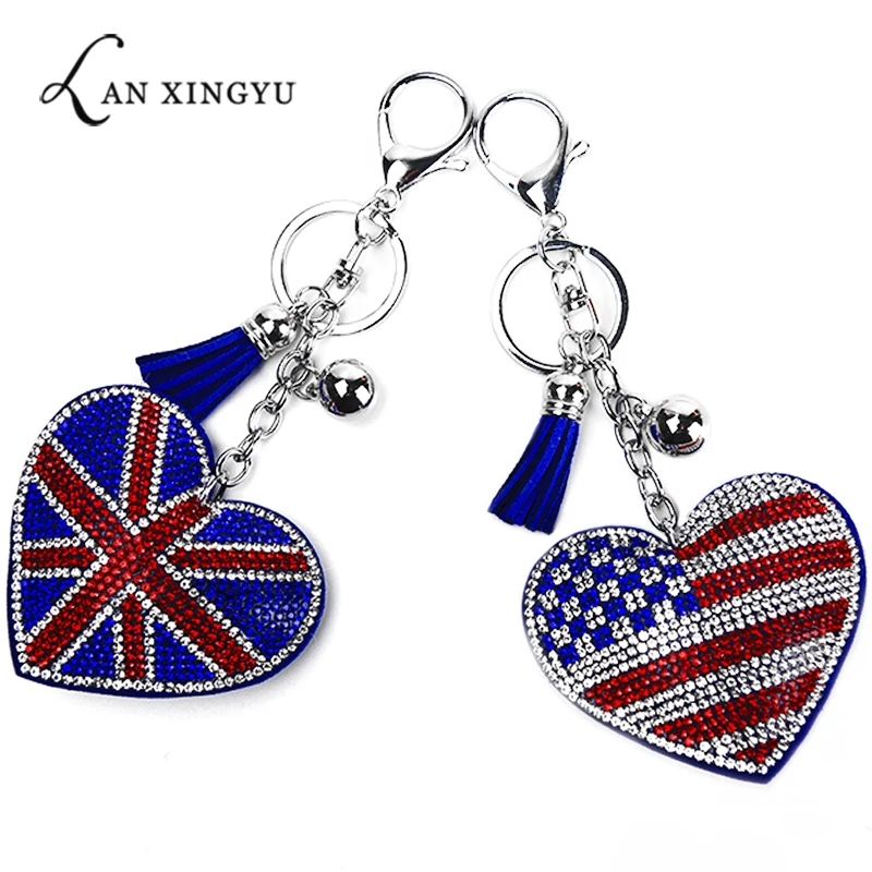 Новый стильный брелок подвеска с корейским бархатным сердцем Великобритания