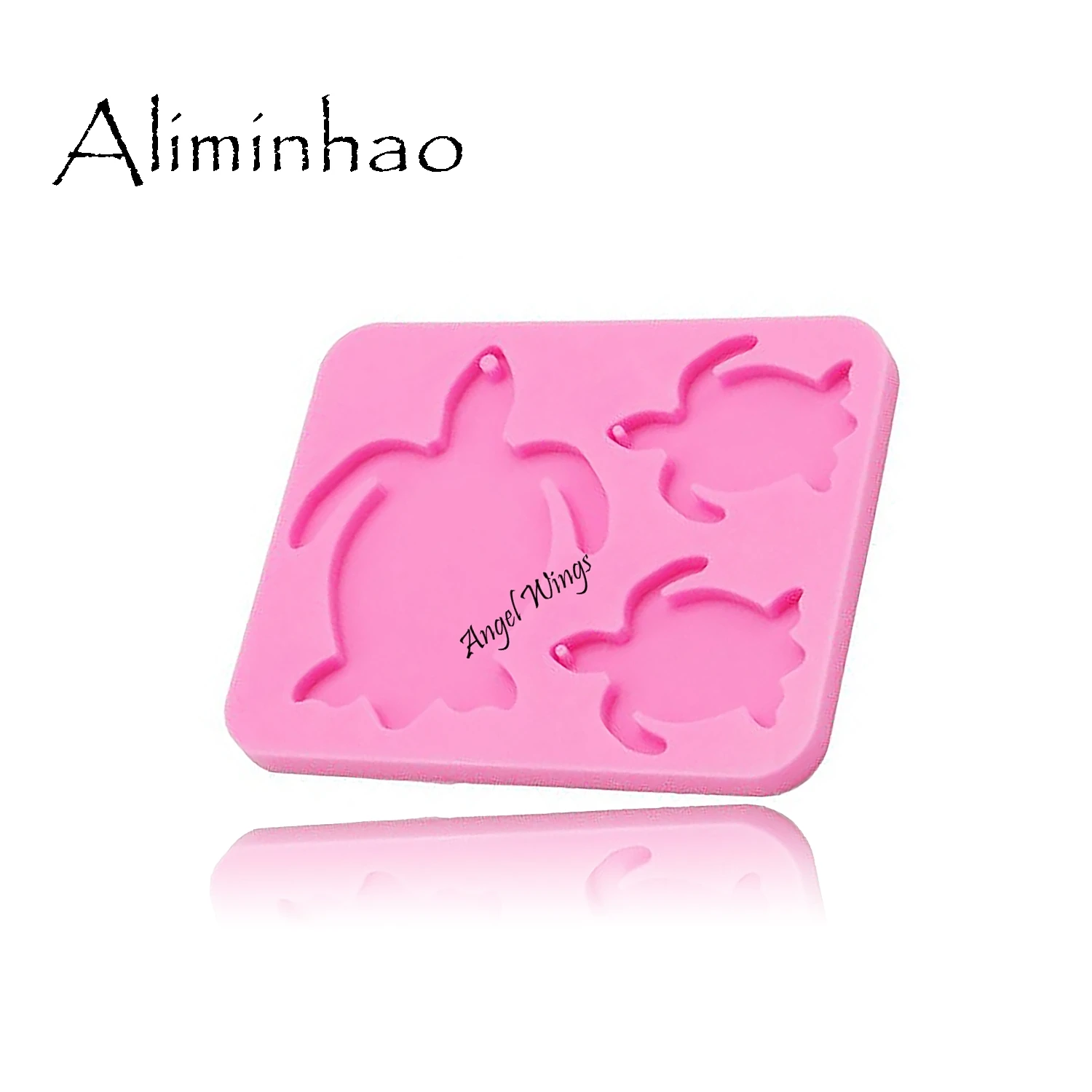 

DY0105 Shiny Turtle Family keychains mold Clay DIY tortoise Mom/baby Jewelry Making glitter epoxy Key Chain Silicone mold